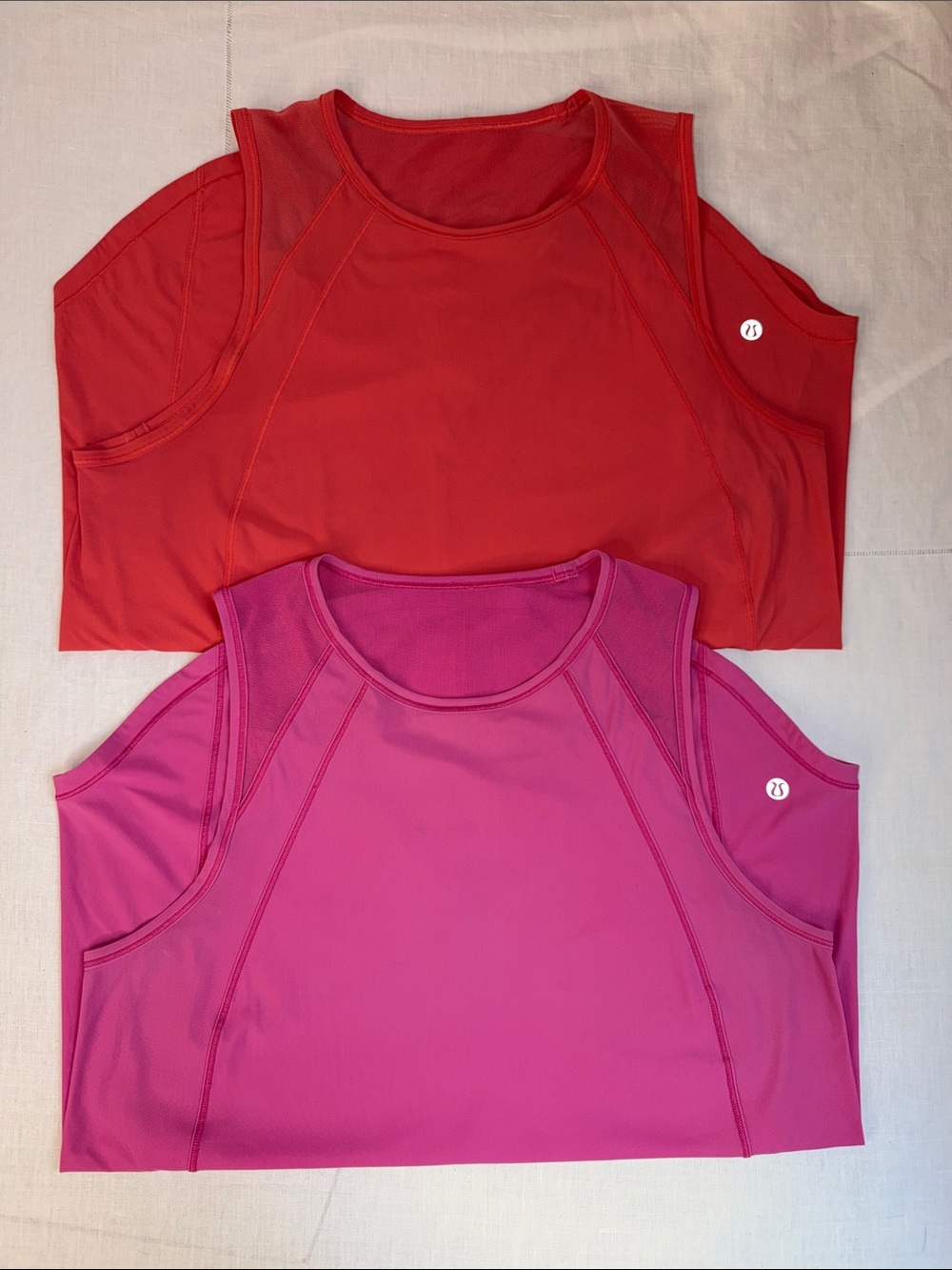 Two Lululemon Sculpt Tanks Size 6 Coral Pink